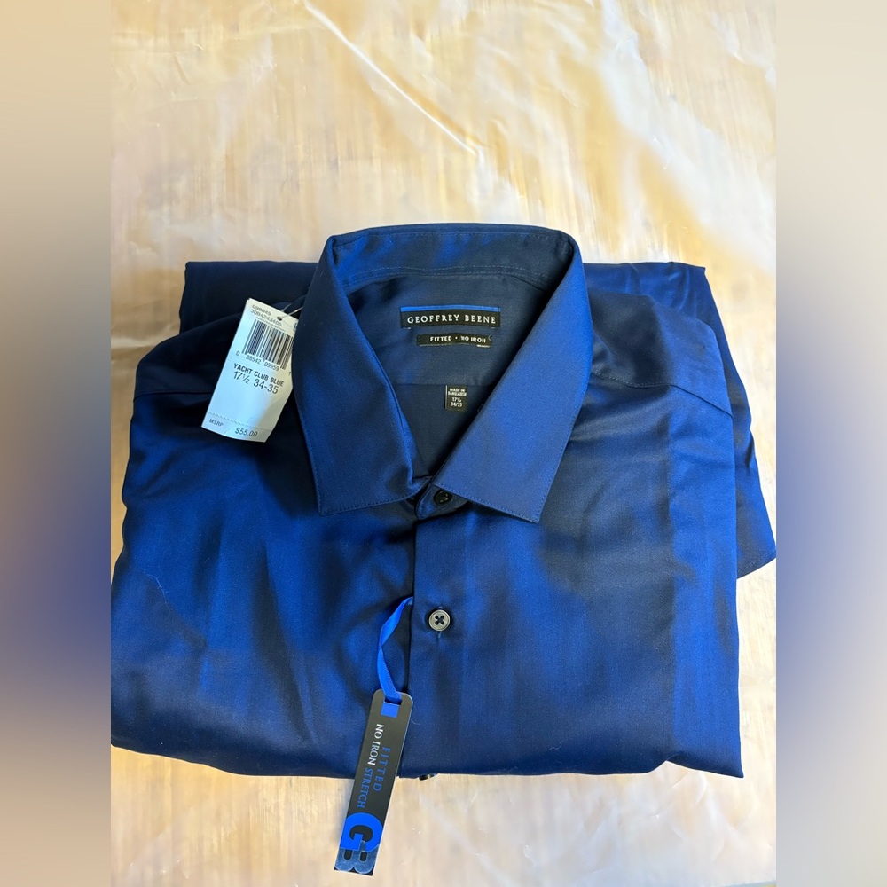 Geoffrey Beene Men's Deep Blue Dress Shirt